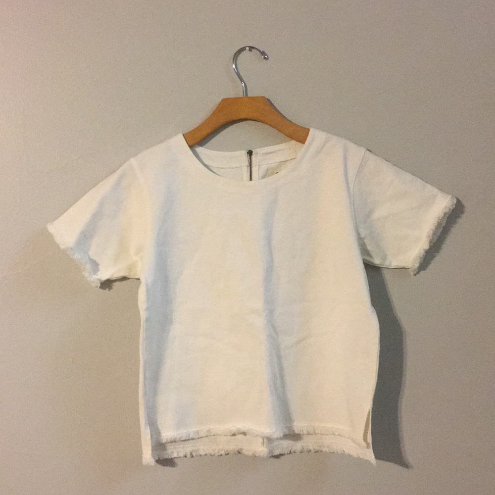 White madewell top with cute zipper on back